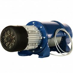 Таль стационарная типа 45 Т 0144 2т, Н=18м Vпод. 8 м/мин., без электрооб., с ОГП, канатоукладчиком и крюковой подвеской, -20...+40С, стоящая