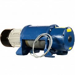 Таль стационарная типа 45 Т 0164 5т, Н=18м Vпод. 8 м/мин., без электрооб., с ОГП, канатоукладчиком и крюковой подвеской, -20...+40С, стоящая